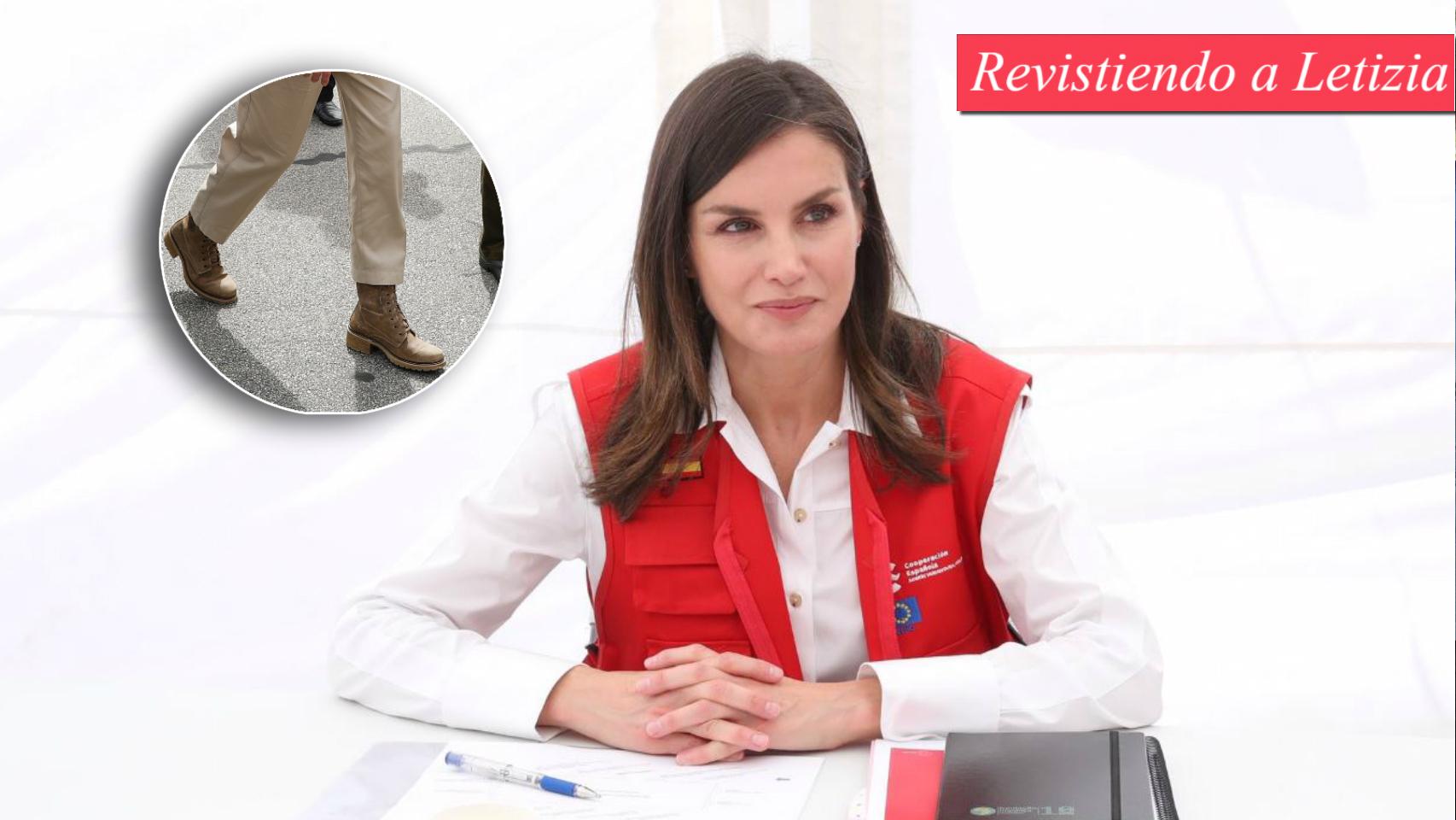 Letizia en un montaje de JALEOS junto a sus botas.