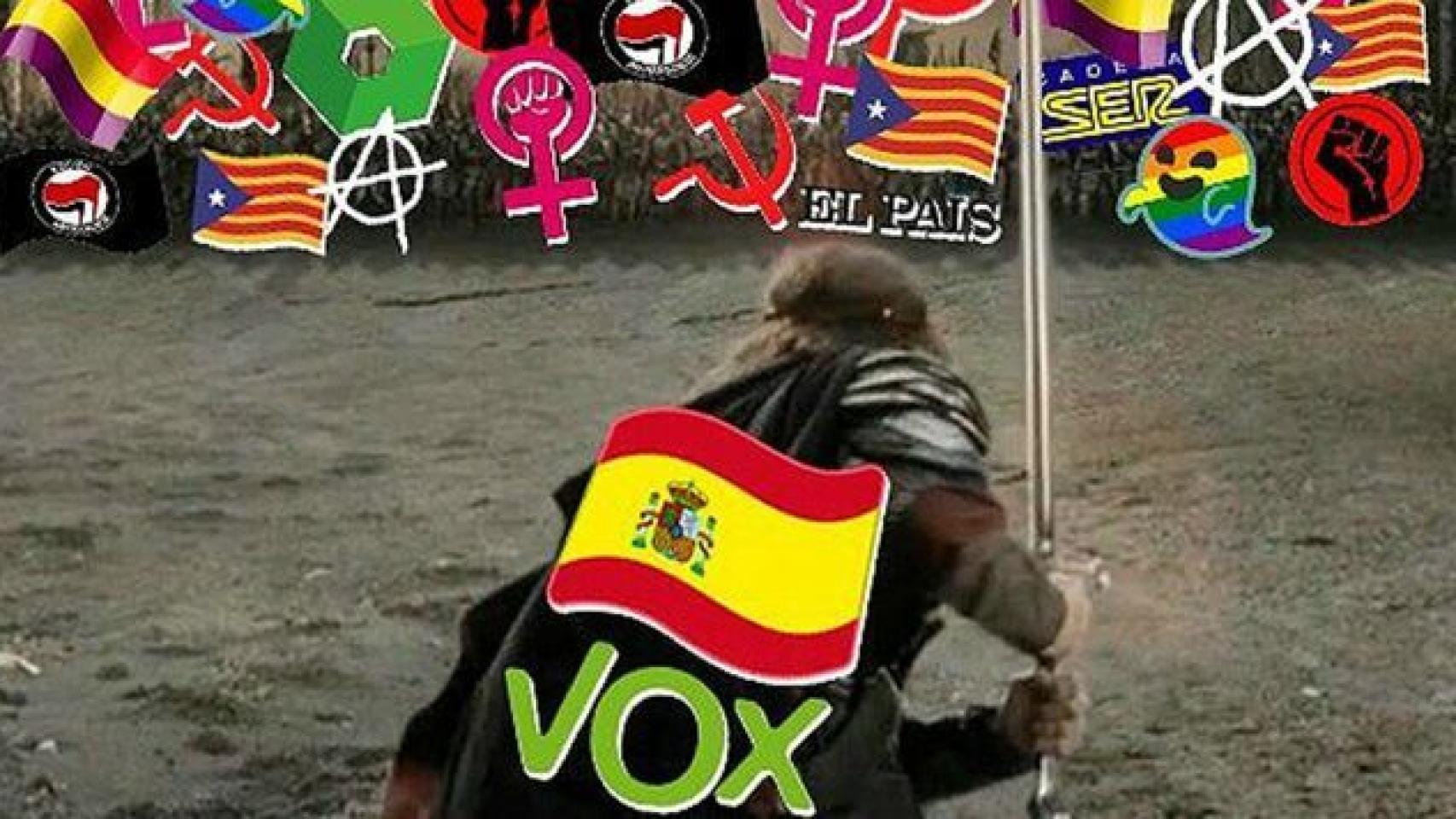 El montaje utilizado por Vox.