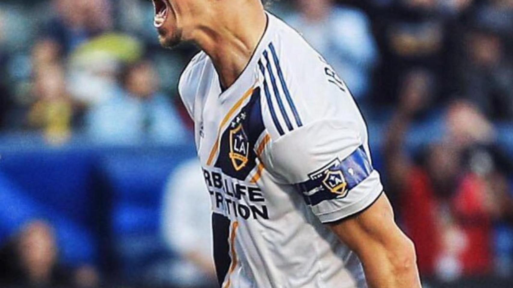 Ibrahimovic celebra un gol con LA Galaxy. Foto: Twitter (@Ibra_official)