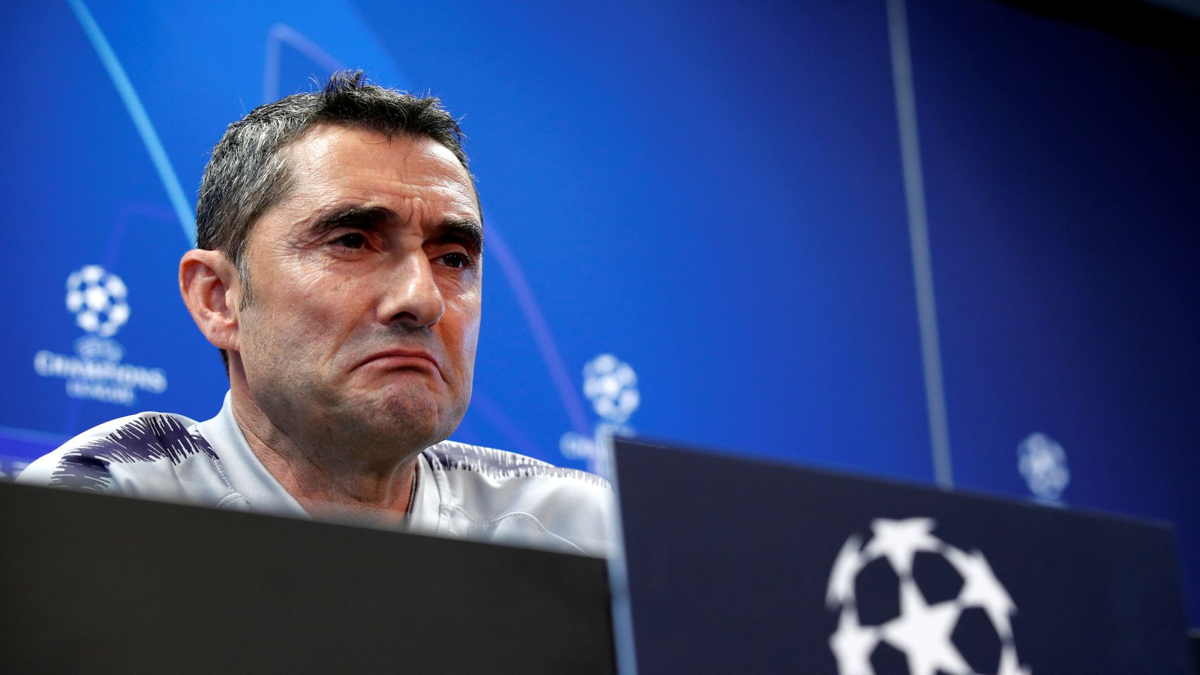 Ernesto Valverde, en rueda de prensa de la Champions League