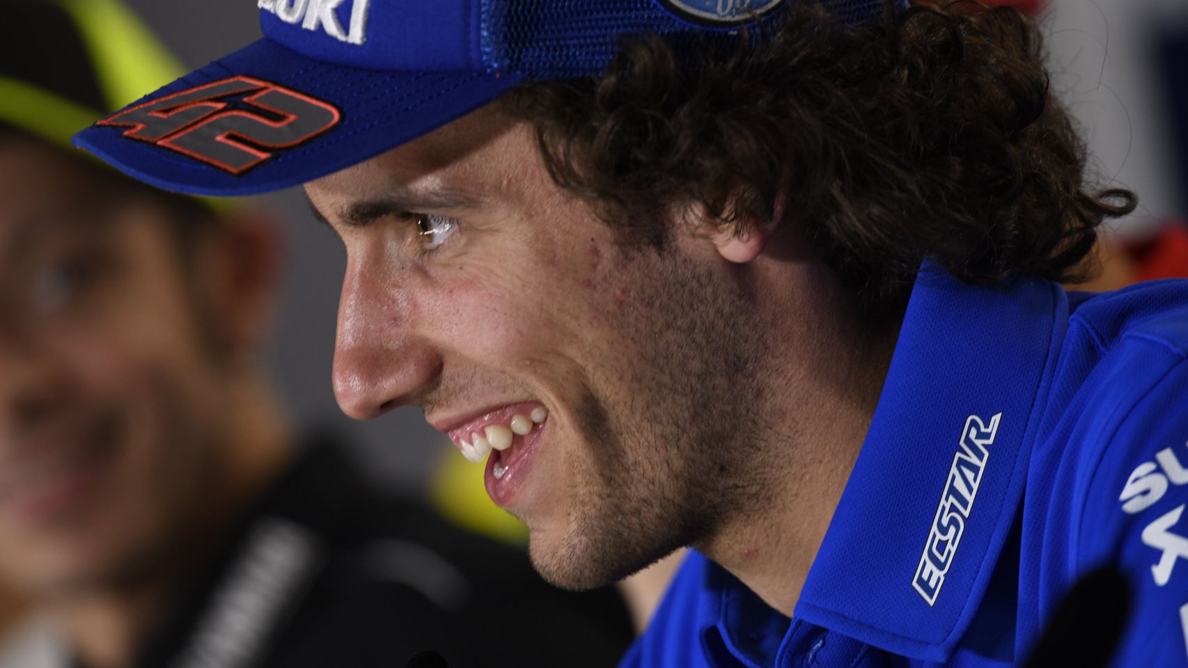 Álex Rins, durante la conferencia de prensa del Gran Premio de España, en el circuito de Jerez.