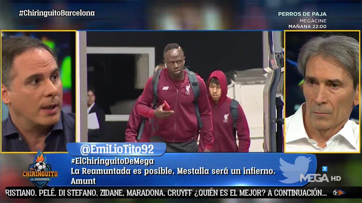 Manu Sainz en El Chiringuito. Foto: Twitter (@elchiringuitotv)