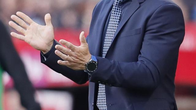 Paco Jémez, en el banquillo del Rayo