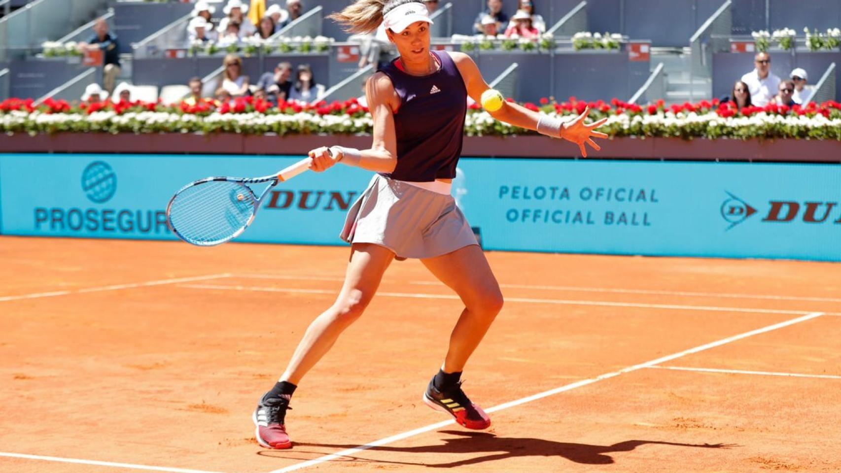 Garbiñe Muguruza, en el Mutua Madrid Open. Foto: Twitter (@MutuaMadridOpen)