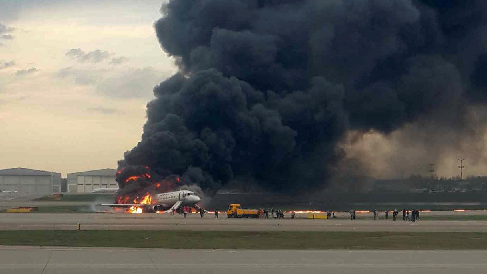 Imagen del avión en el aeropuerto moscovita.