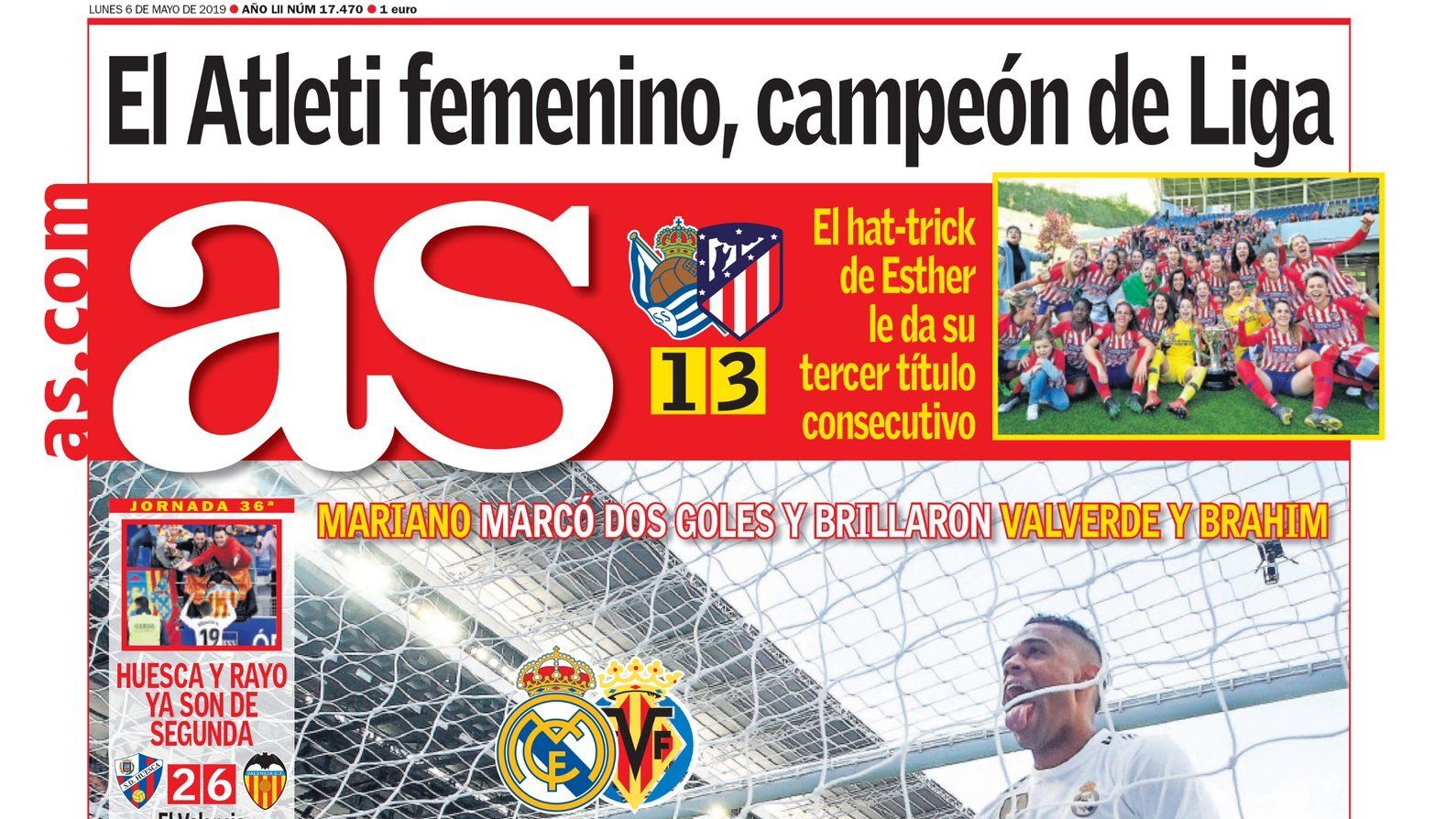 La portada del diario AS (06/05/2019)