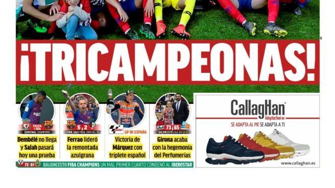 Portada diario Marca. 6 de mayo 2019.