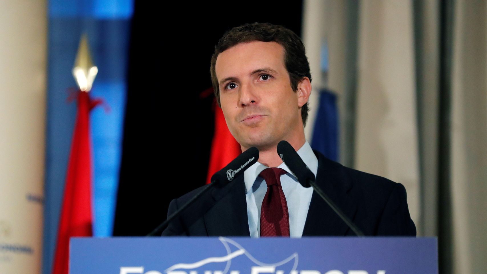 Pablo Casado pronuncia su discurso durante un desayuno informativo.