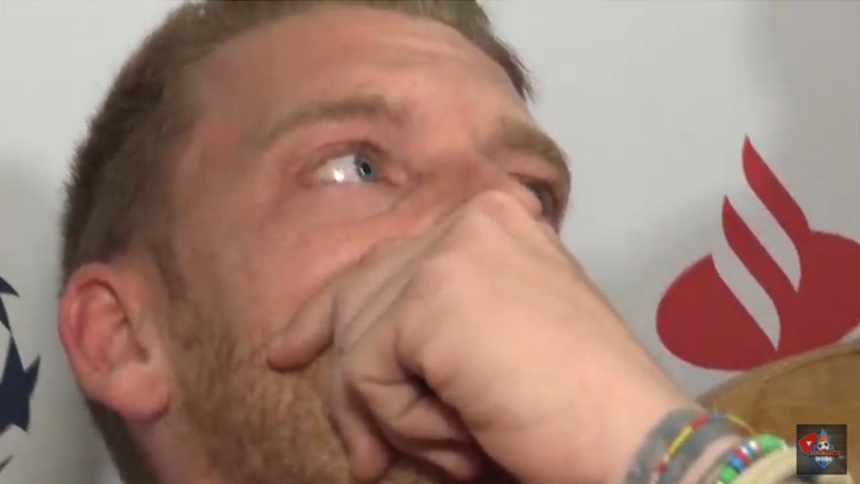 Jota Jordi, hundido tras la derrota del Barcelona. Foto: Twitter (@elchiringuitotv)