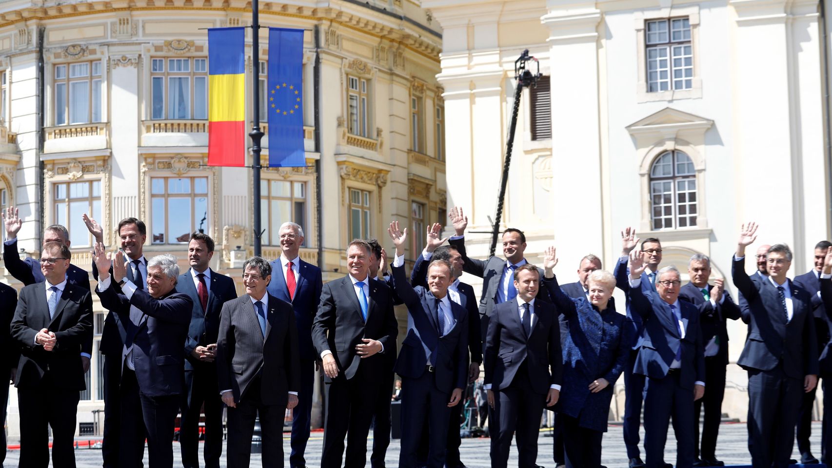 La foto de familia de los líderes europeos en Sibiu