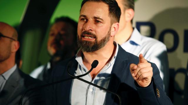 Abascal, durante un mitin electoral