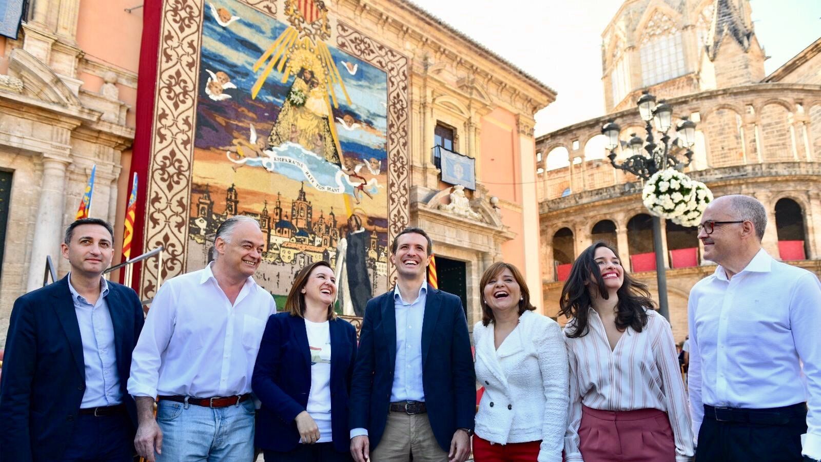 Pablo Casado insistió en su mitin en Valencia en el mensaje de centrismo del PP.