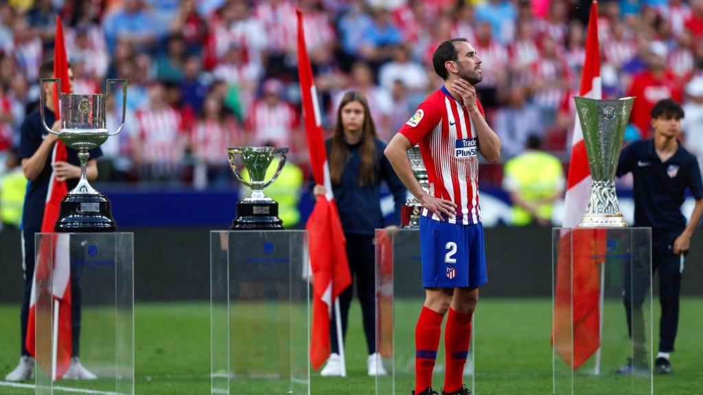 Godín en un momento de su despedida