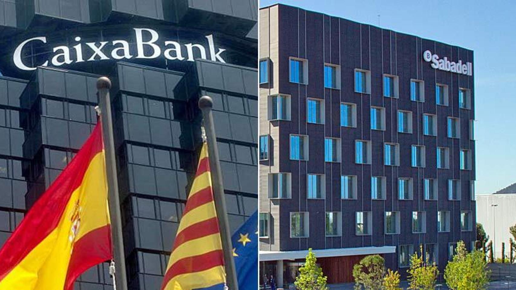 Imagen de Caixabank y Sabadell.