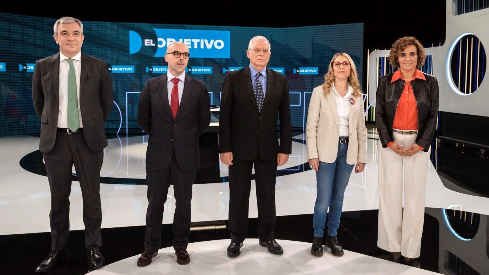 Las candidatos a las elecciones europeas de Cs, Vox, PSOE, Podemos y PP, en el debate de La Sexta.
