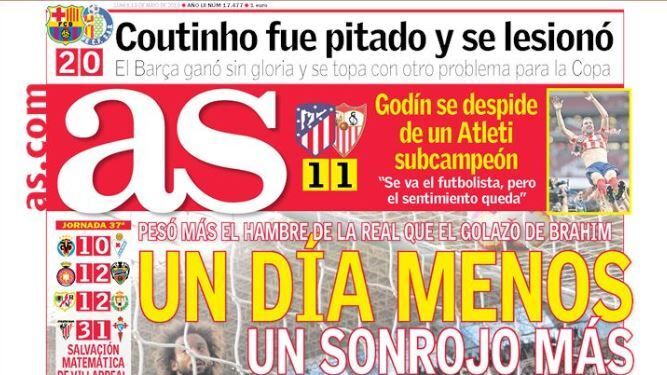 La portada del diario AS (13/05/2019)