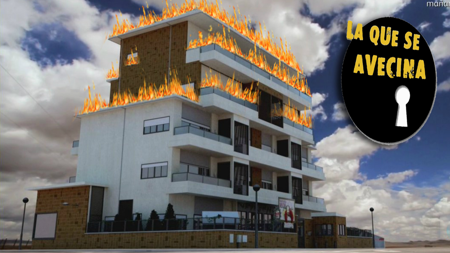 El edificio de 'La que se avecina' en llamas en montaje JALEOS.