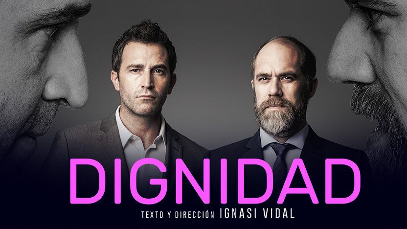 Cartel promocional de 'Dignidad', de Ignasi Vidal, en el Teatro Marquina de Madrid.