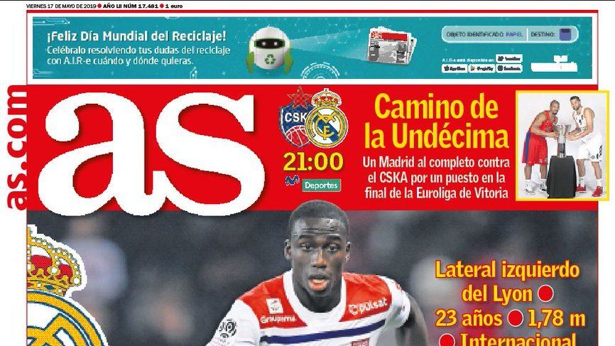 La portada del diario AS (17/05/2019)