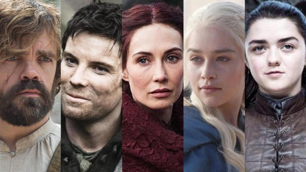 Tyrion, Gendry, Melisandre, Daenerys y Arya.