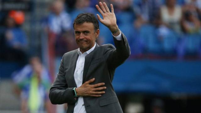 Luis Enrique, durante un partido con la selección española
