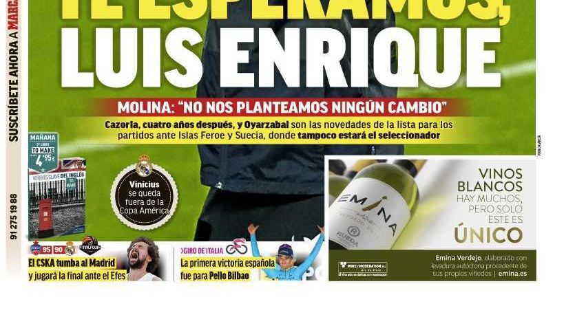 La portada del diario MARCA (18/05/2019)