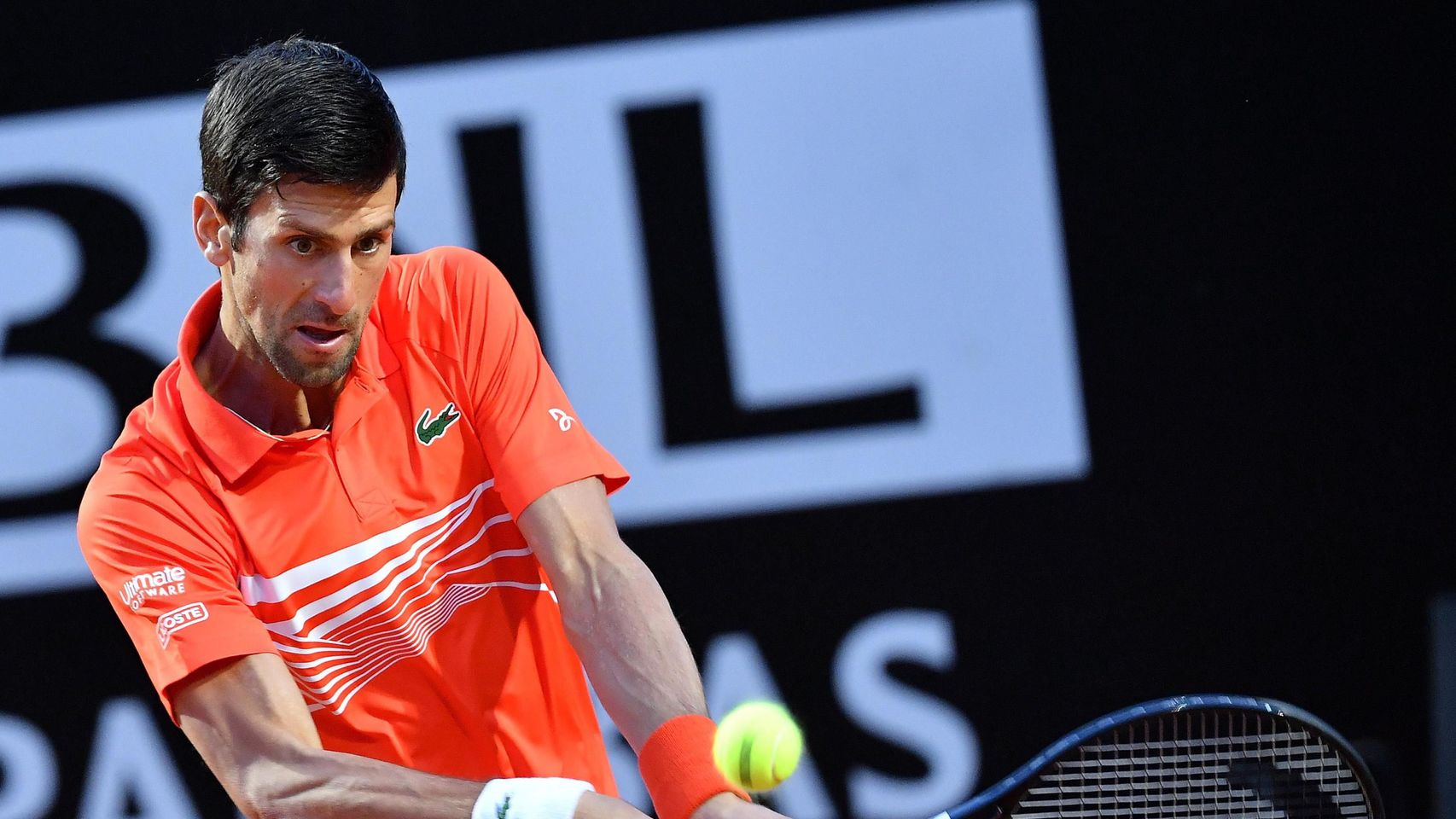Djokovic en el partido contra Schwartzman
