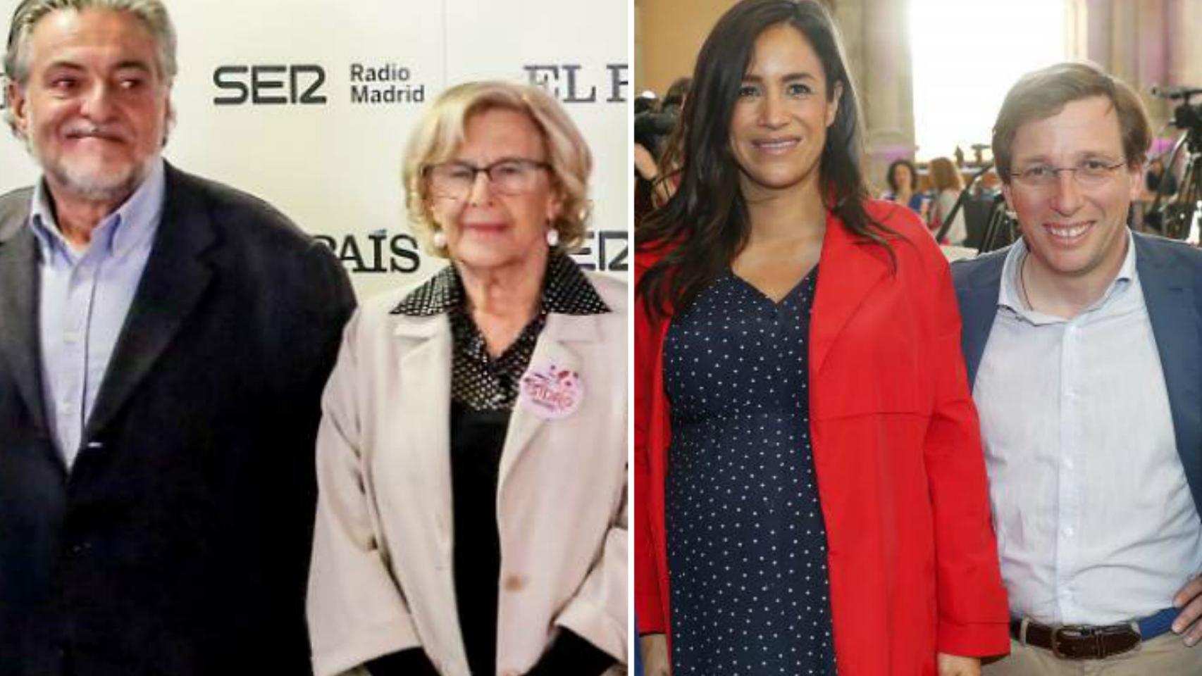 De izda a derecha: Pepu Hernández (PSOE), Manuela Carmena (Más Madrid), Begoña Villacís (Cs) y José Luis Martínez-Almeida (PP), candidatos a la alcaldía madrileña.