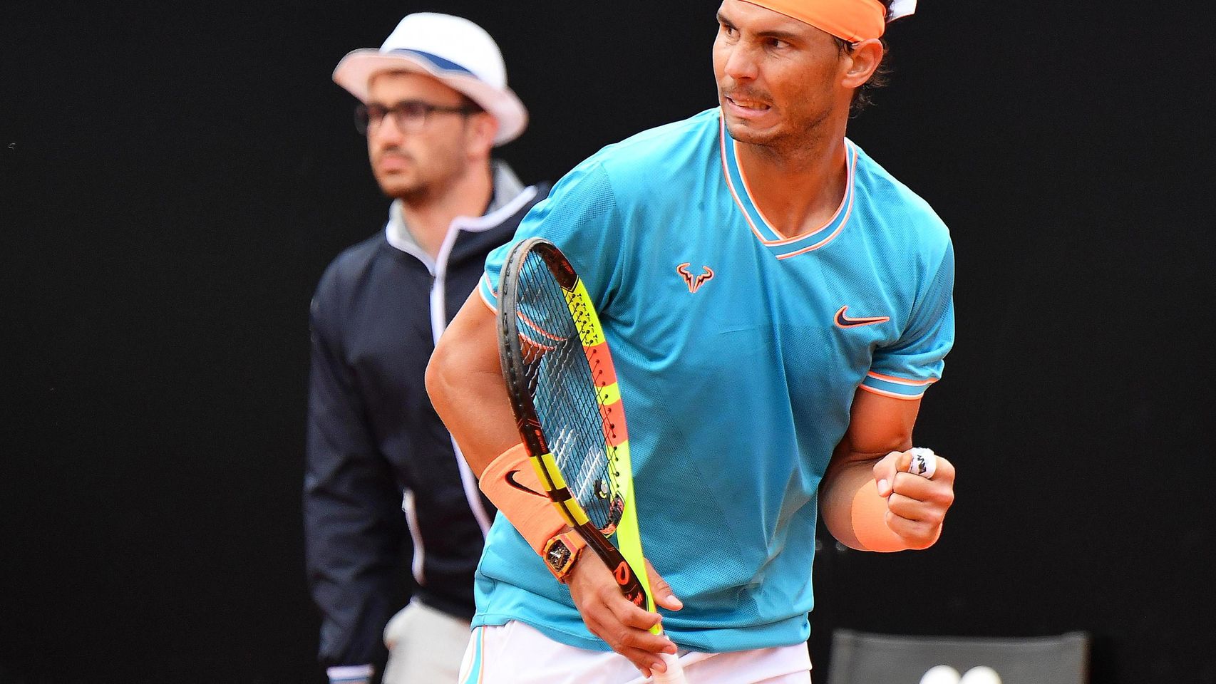 Nadal en el partido contra Djokovic