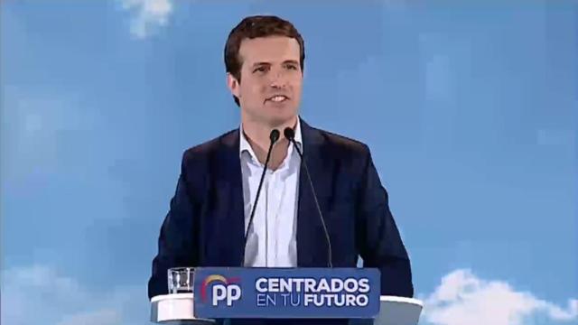 Pablo Casado, de mitin en Ribeira (La Coruña).