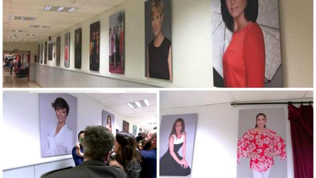 Tres panorámicas de los pasillos de Mediaset en montaje JALEOS.