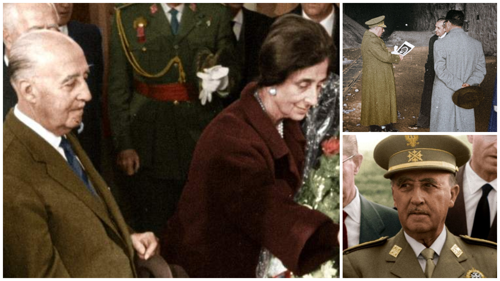 Francisco Franco junto a Carmen Polo en un montaje JALEOS.