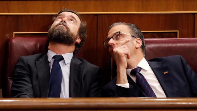 Los diputados de Vox Iván Espinosa de los Monteros y Javier Ortega Smith.