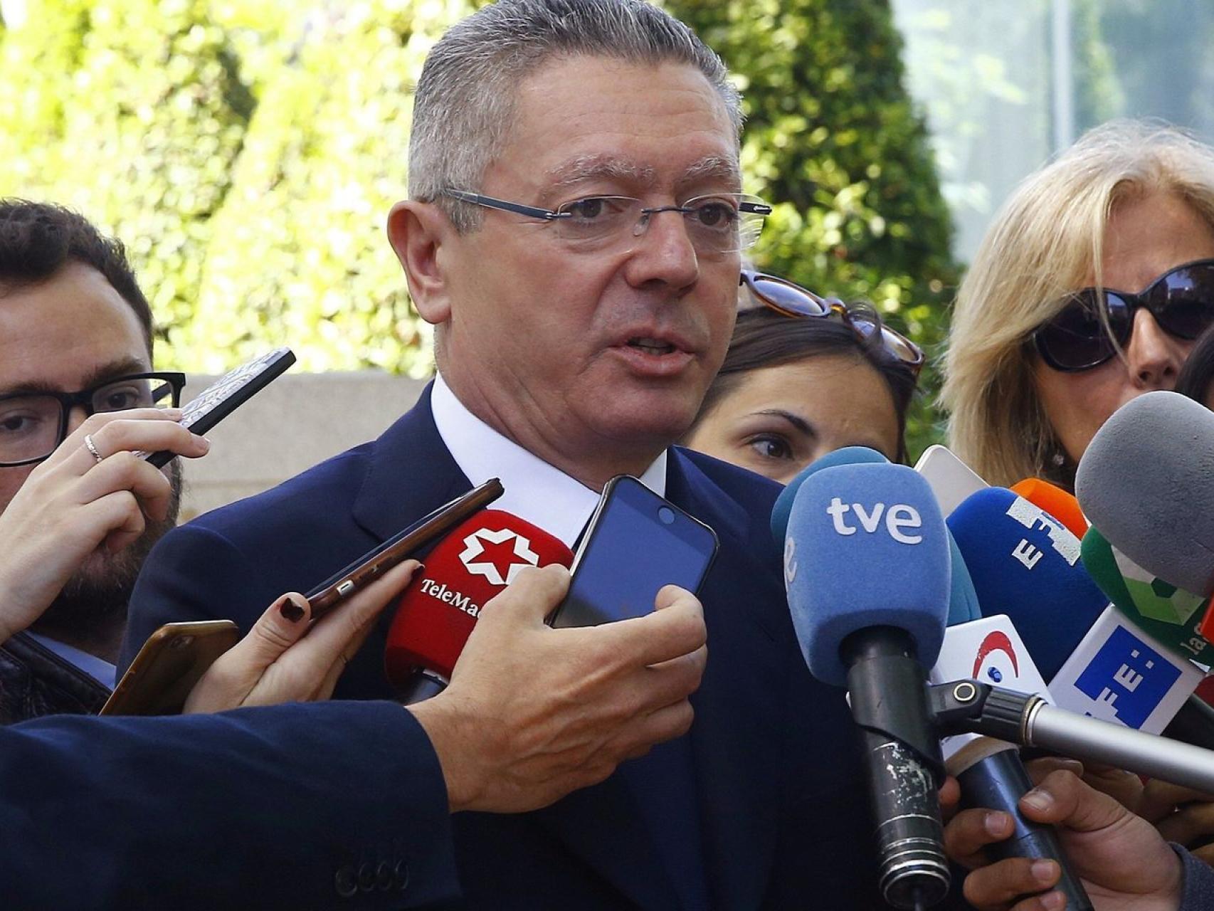 Ruiz-Gallardón,  tras declarar en la Audiencia Nacional.