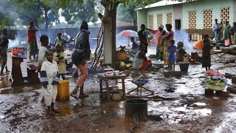 Refugiados de la ciudad de Bouca en República Centroafricana.