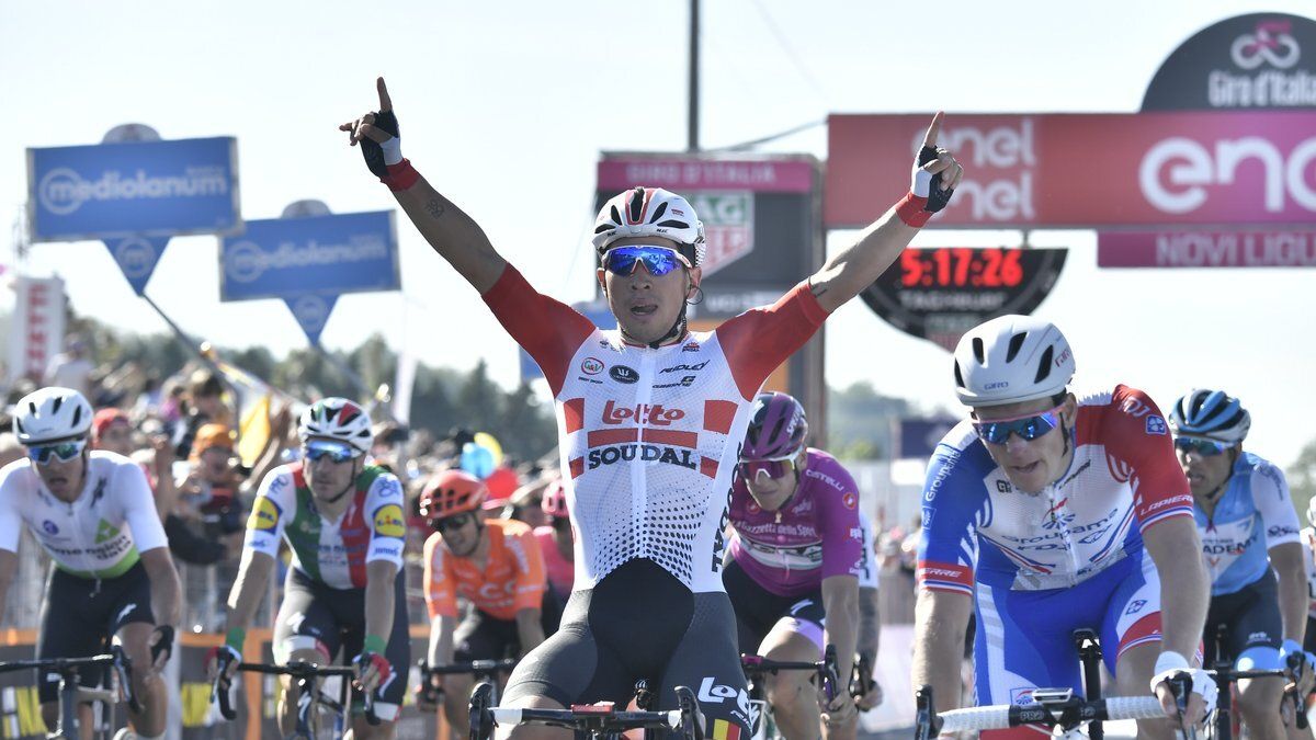 Ewan, tras imponerse en la undécima etapa del Giro de Italia. Foto: (Twitter @giroditalia)