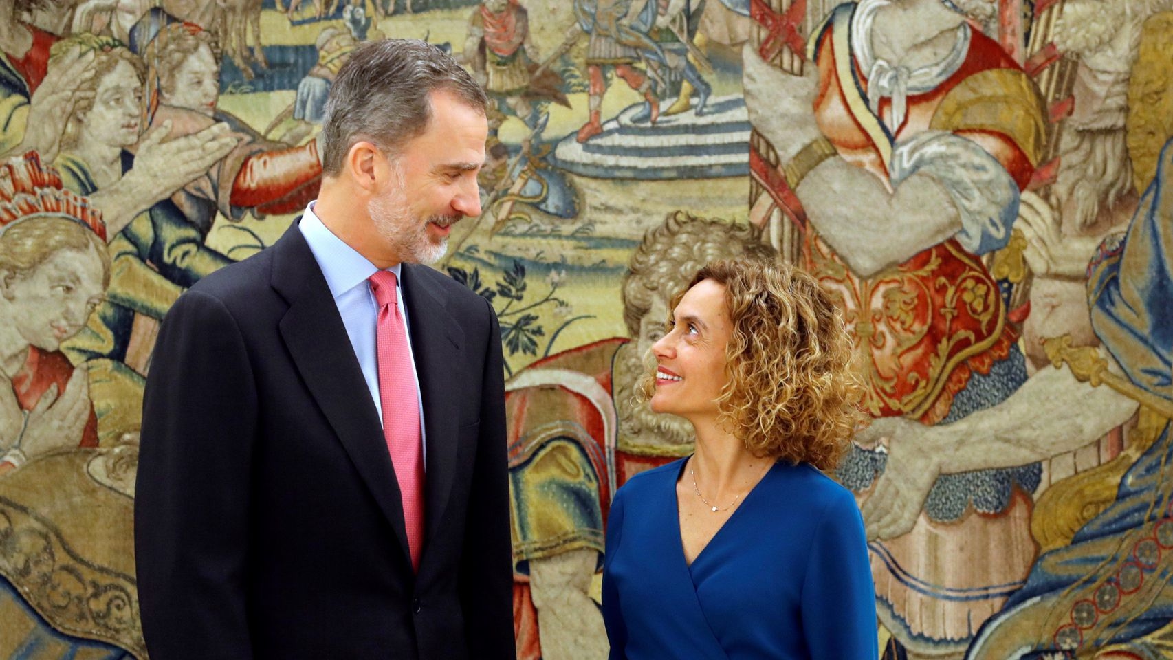 El rey Felipe recibe a la presidenta del Congreso, Meritxell Batet.
