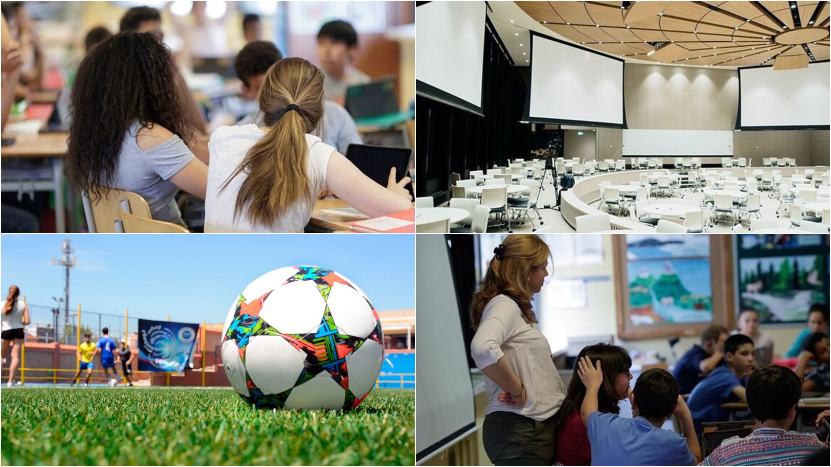 De izquierda a derecha y de arrriba a abajo, Grado de Magisterio, Grado de Protocolo, Grado de Educación Social y Grado de Ciencias de la Actividad Física y del Deporte