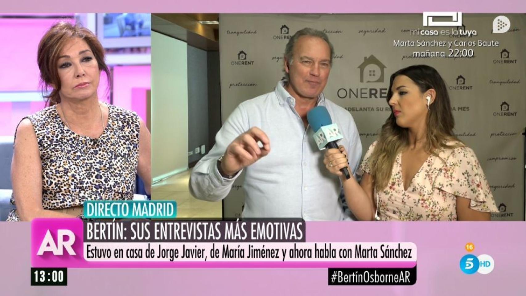Bertín Osborne durante su conexión con 'El programa de Ana Rosa'.