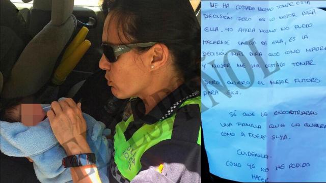 Inmaculada, la policía local de San Javier (Murcia), que se hizo cargo de la bebé.