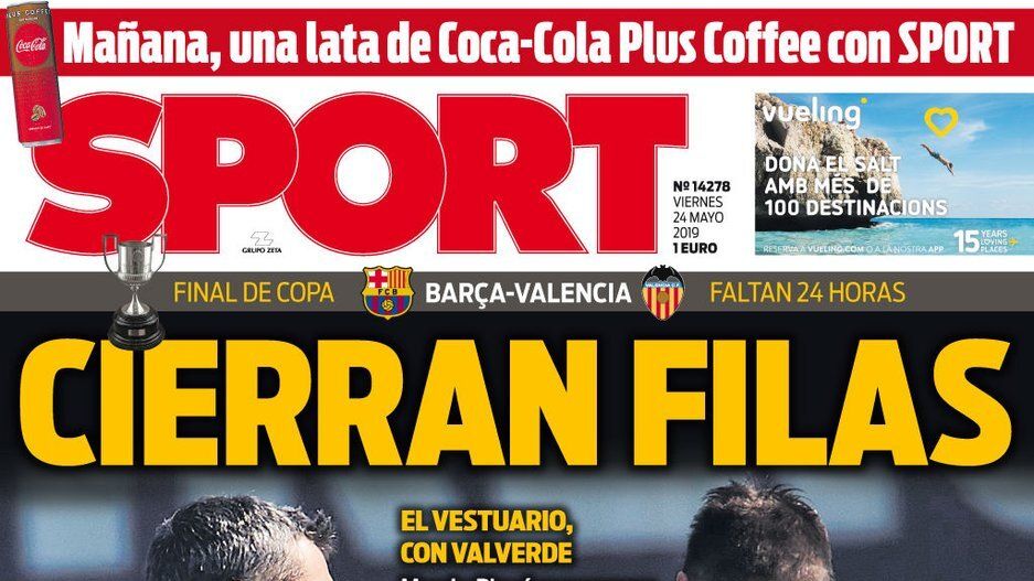 La portada del diario Sport (24/05/2019)