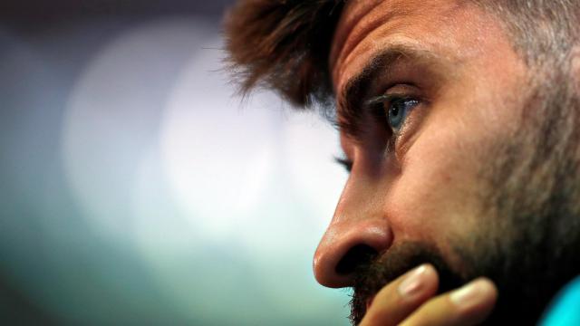Piqué, en un momento de la rueda de prensa