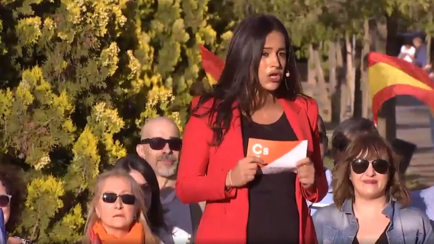 Begoña Villacís en el cierre de campaña de Ciudadanos.