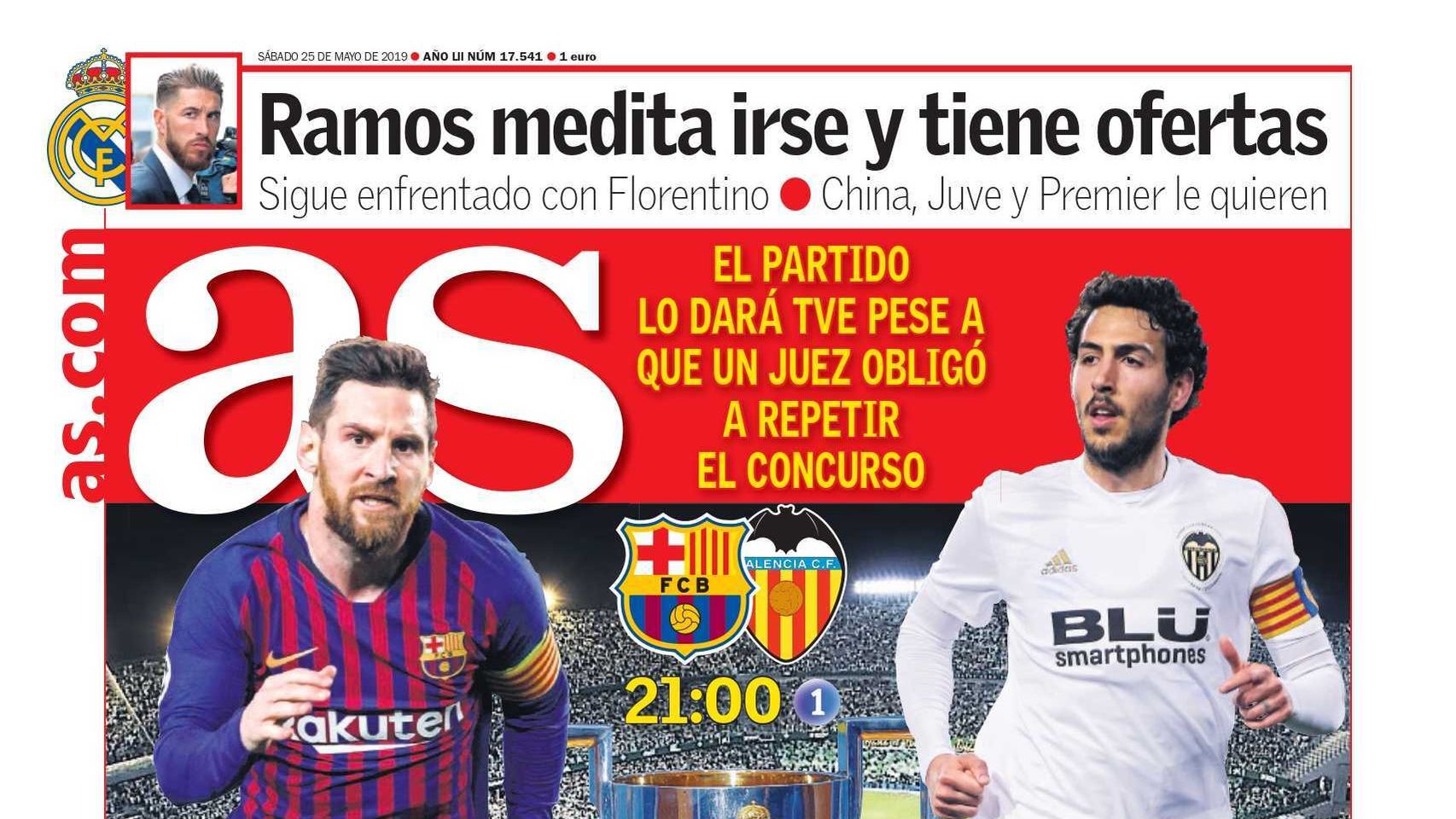 Portada diario AS (25/05/2019)