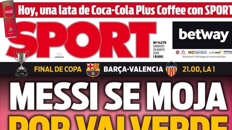 Portada diario Sport (25/05/19)