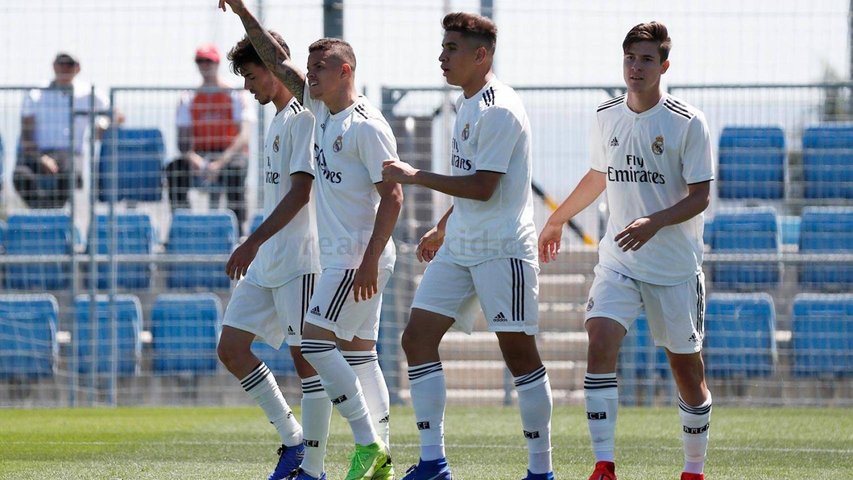 El Juvenil A celebra un gol ante el Tenerife