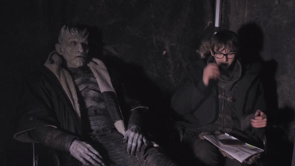 Vladimír Furdík (el rey de la Noche) y Isaac Hempstead-Wright (Brandon Stark).