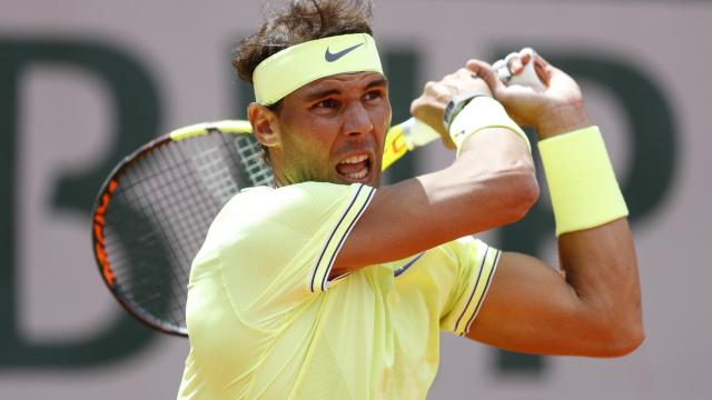 Nadal, durante su estreno en Roland Garros.