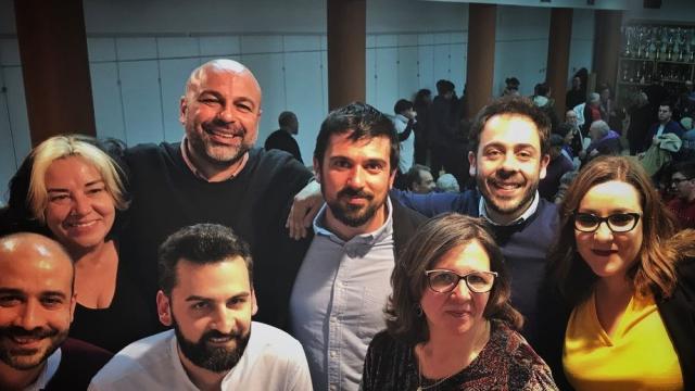 Ramón Espinar, junto a José García Molina, de mitin en Albacete.