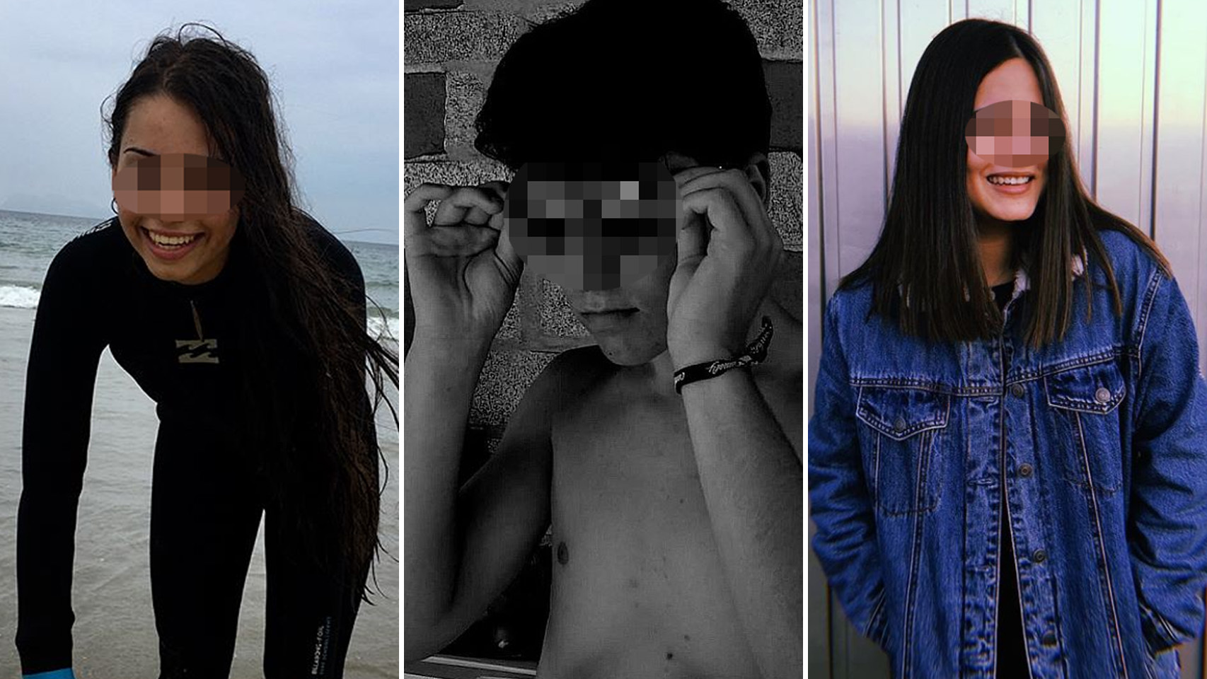 Sofía, Bieito y Sara, de izquierda a derecha, se graduaron el martes en el IES Illa de San Simón, en Redondela.